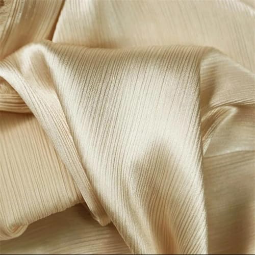 Tissu crêpe en polyester satiné froissé de 1,5m pour couture de robes