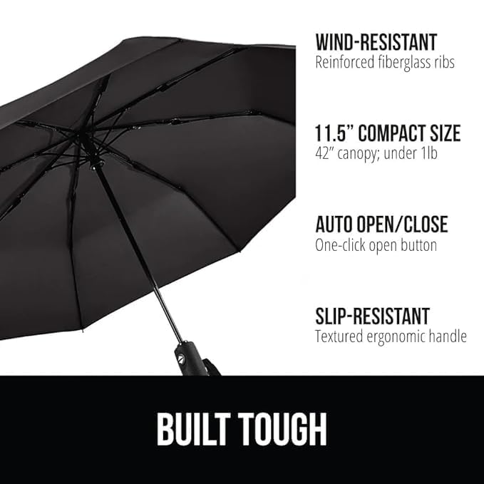 DME SALES Travel Umbrella Windproof Automatic Umbrella for girls, Umbrellas for rain, for Man, Women Factory Outlet umbrellas (Black) 4