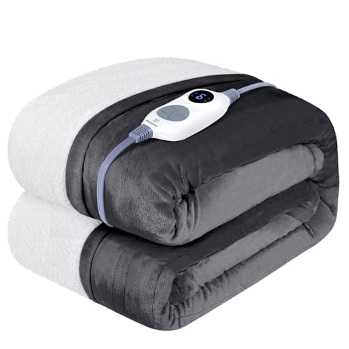 Westinghouse Heated Throw Blanket, Soft Flannel to Sherpa Electric Throw with 6 Heating Levels, 2-10...