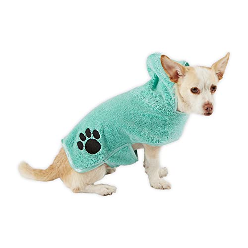 Bone-Dry-Pet-Robe-Collection-Embroidered-Absorbent-Microfiber-Bath-Robe-with-Adjustable-Closure-for-Dogs-Cats-X-Small-Aqua - Cucciolini Doodles   Bone-Dry-Pet-Robe-Collection-Embroidered-Absorbent-Microfiber-Bath-Robe-with-Adjustable-Closure-for-Dogs-Cats-X-Small-Aqua