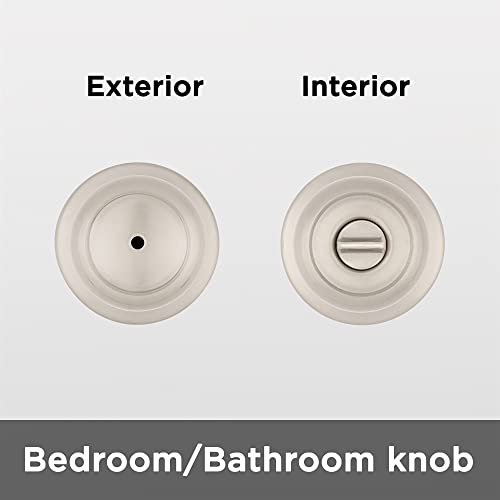 Kwikset 93001-931 Cove Privacy Bed/Bath Knob In Satin Nickel #TOP3