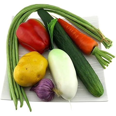 Gresorth Fälschung Gemischt Gemüse Künstlich Pfeffer Gurke Bohne Karotte Knoblauch Kartoffel Küche Dekoration Cover