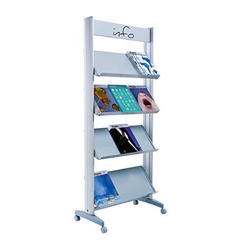 Preisvergleich Produktbild Mobiler Metall-Prospektständer - mit Metallböden - Breite 720 mm