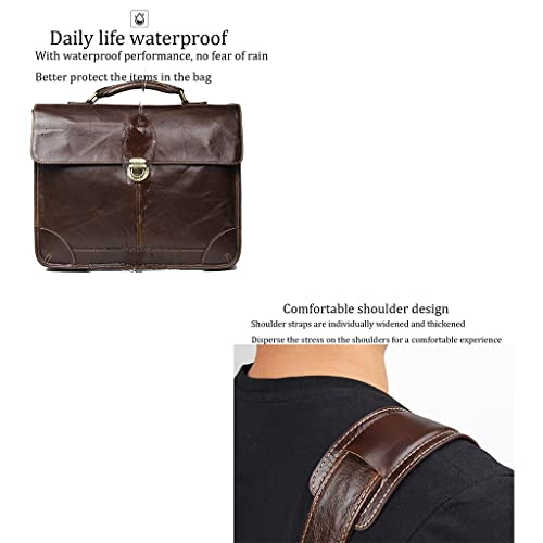 Maletas masculinas vintage de couro com grande capacidade, impermeável, alça ajustável, bolsa para l