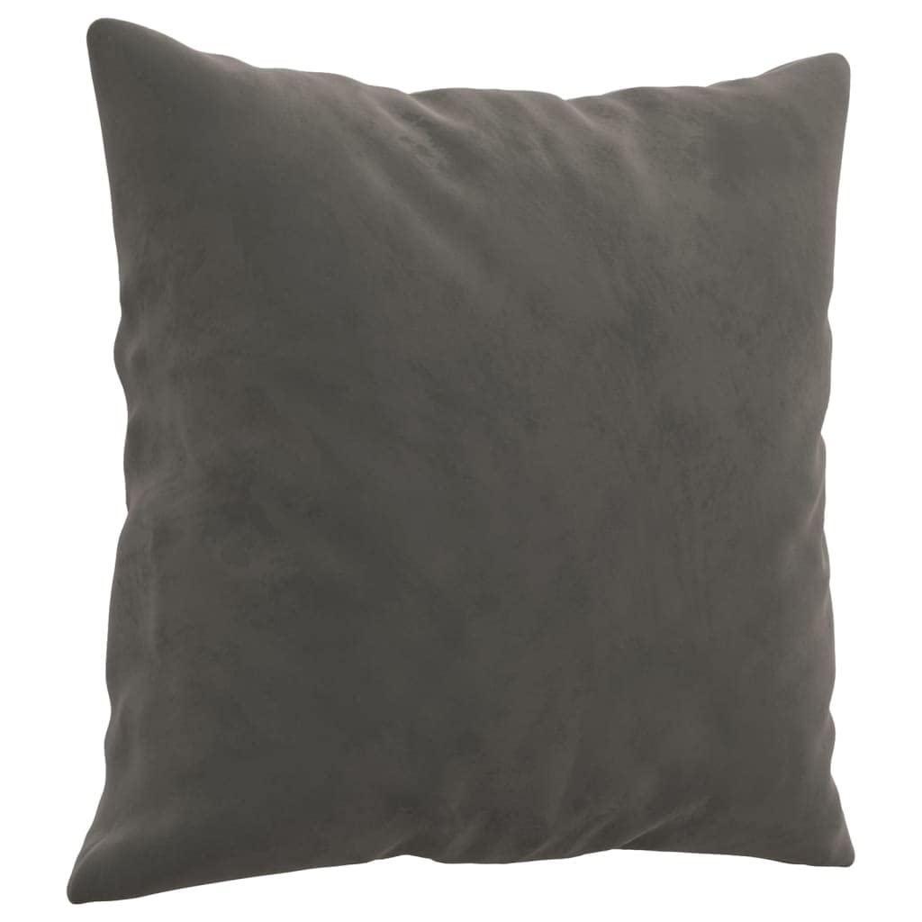 Juego de 2 cojines decorativos de terciopelo gris oscuro, 40 x 40 cm, para salón, dormitorio, sofá, cama, sillón, moderno, mullido, con cremallera, lavables