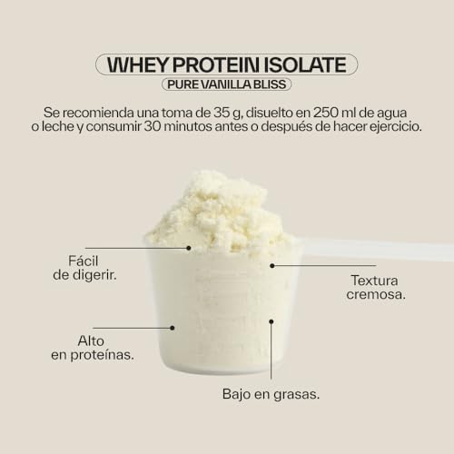 NDL Pro-Health Whey Protein Isolate – Proteína isolada, Tonifica y aumenta la masa muscular, Mejora tus entrenamientos, Alto en proteínas, Bajo en grasas – Pure Vanilla Bliss – 500 GR – 15 tomas - Imagen 5
