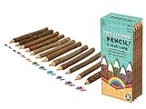 BSIRI Professional Coloring Pencils Assorted-Stick Twig Outdoor Colored Wooden Pencil Tree for Child Camping Decorations Color Wood, Colored Pencils Wedding Decorations (3 Inch Long)