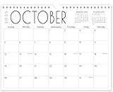 Calendar 2025-2027 - Wall Calendar from October 2025 to June 2027, 2025-2027 Hanging Calendar with Holiday Marked, Premium Paper for Organizing, 8.5'' x 11'',Black Large Word
