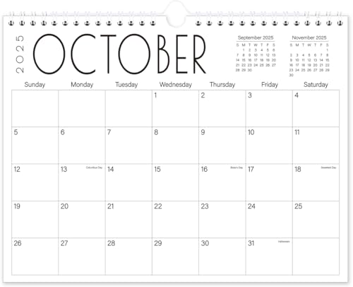 Calendar 2025-2026 - Wall Calendar from July 2025 to December 2026, 2025-2026 Calendar with Holiday Marked, Premium Paper for Organizing, 8.5'' x 11'',Black Large Word