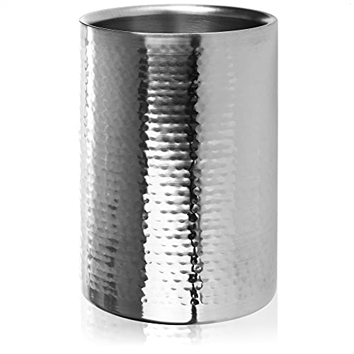 com-four® Flaschenkühler - Sektkühler - Eiswürfelkühler aus Edelstahl,...