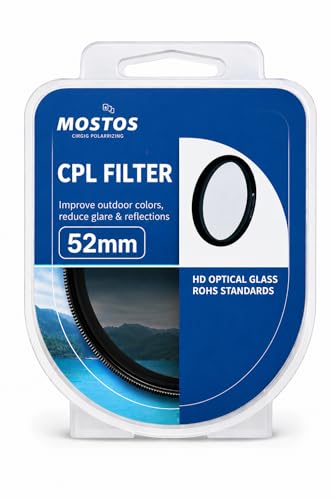 Image of MOSTOS - 52mm CPL Filter for Nikon AF-S DX 18-55mm f3.5-5.6G ED /VR /VR II (Make Sure O52 Mark is Written On Your Lens)