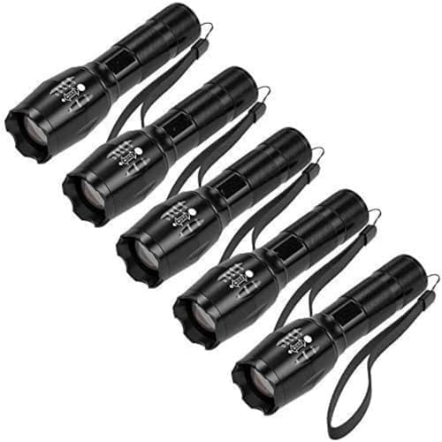 2-Pack Zoomable LED Flashlights - High Lumens, 5 Modes, Tactical Torch For Camping & Outdoors