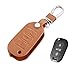 Produktbild Happyit Leder Auto Fernbedienung Tastenabdeckung Fall für Peugeot 407 308 3008 508 207 208 307 408 301 Taste 3 Taste Protector (Braun)