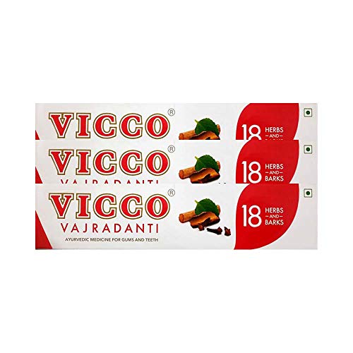 Vicco Vajradanti Dentifricio Ayurvedico Per Gengive E Denti - 3Pezzi X 100 Ml