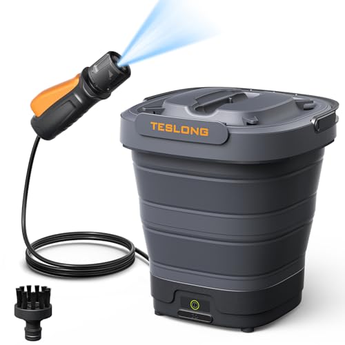 7 Best Car Pressure Washers of 2026 to Keep Your Vehicle Spotlessly Clean 3 Teslong Portable Electric Pressure Washer with 12L Tank, Foldable Design, 4-in-1 Nozzle, Type-C Charging, 10L Water Storage Bag, Cordless Power Washer for Outdoor Camping, Gardening, and Pet Grooming