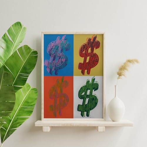Peinture vintage Dollar 1982 Andy Warhol : toile d'art premium sur châssis - 4