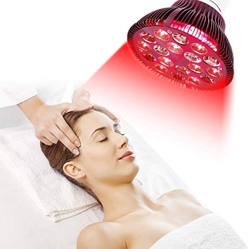 Image of Red Light Therapy Lamp with Light Socket for Home Use, Facial Light Therapy 660nm & 850nm 18 LEDs Near Infrared Light Therapy Devices for Face, Skin Health and Pain Relief