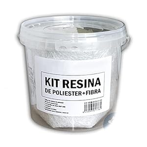Resin Pro – Reparatiekit hars + glasvezel 1m2 mat 300g/m2 – Snel, eenvoudig en duurzaam, versterkingsmateriaal, orthoftaal polyesterhars, voor boten, carrosserieën, buizen – 700 GR