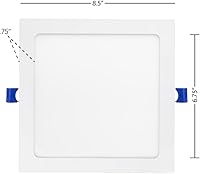 Vista 7 de Maxxima Luz de techo empotrable LED cuadrada de 8", 5 CCT, 1600 lúmenes, panel plano delgado, color seleccionable 2700K/3000K/3500K/4000K/5000K