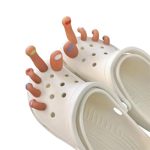 10pcs Funny Toe Charms Compatible with Crocs Fake Toes Shoe Charms for Clogs and Sandals Cute Unique Shoe Accessories Hilarious Novelty Prank Gift for DIY Costume Gag Party