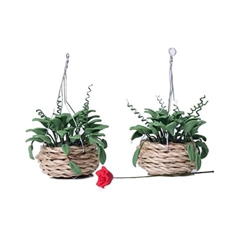 Taponukea Miniature Dollhouse Plants Dollhouse Furniture and Accessories Hanging Plant Pot Model 1 12 Scale (2 Pcs Plant Pots) Cover
