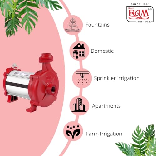 Image of V5 RED 0.50 HP Open Well Submersible Pump | With Penal Bord | High Flow Water Pump for Domestic & Agricultural Use | Copper Winding Motor | Energy Efficient | Heavy Duty Body (Single Phase)