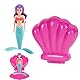 2-Teiliges Mermaid Toy Pool Set, Meerjungfrau Toy und Rosa Muschel Toy, Swimming Pool Accessories & Mermaid Toy Kids Pool Toys, Agical Floating Shell Gifts Little Mermaid Schwimmbäder Party Supplies