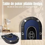HLC table de poker pliante 8 joueurs bleu marine photo 6