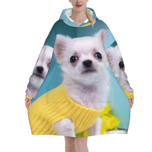 Couverture à capuche adulte imprimé chien plaid flanelle EdWal