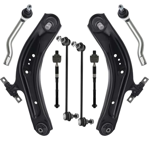 ALADICHE 8pcs Front Lower Control Arms with Ball Joints Sway Bar Links Tie Rod Ends Suspension Kit for 2017-2019 Nissan Qashqai,for 2014-2019 Nissan Rogue