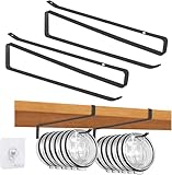 LveSunny Tumbler Lid Organizer,2 Pack Cup Lid Organizer for Yeti Tumbler Lids,Single Water Bottle Lid Organizers Holds Up to 12 Lids, Space Saving Under Cabinet Lids Holder Rack,Black