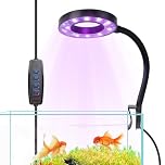 Aquarium Light for Fish Tank, 8W Clip On Fish Tank Light, 360° Adjustable Light Arm,USB Moving Aquarium Lamp with Full Spectrum,Dimmable Brightness Light for 3.8 to 38 L Fish Tanks