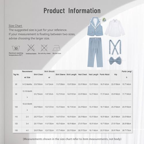 Image of CHICTRY Baby Boy Formal Suit 6 Pieces Set Wedding Christening Baptism Outfit Gentleman Clothing Suit