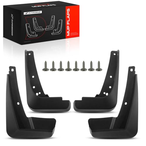 Image of A-Premium Mud Flaps Compatible with Audi | for Audi A3 2015-2017 Hatchback, No Drilling Required Mud Guards with Hardware Accessories, Set of 4 Front and Rear
