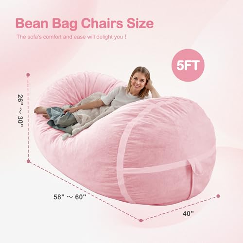 Image of 5FT Bean Bag Chair 5'Giant Bean Bag Chairs with Adults, Large Beanbag Chair
