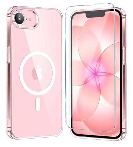Image of for iPhone 17e Case Clear,Magnetic iPhone 17e /16e Case with Screen Protector [Compatible with MagSafe], Shockproof TPU Cover for iPhone 17e /16e Phone Cases-Transparent
