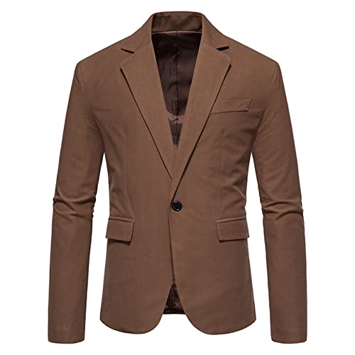 Costume homme grande taille XXL veste de mariage col en V café