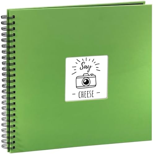 Hama Fine Art photo album, 50 black pages (25 sheets), spiral bound album 36 x 32 cm, with cut-out window, blue