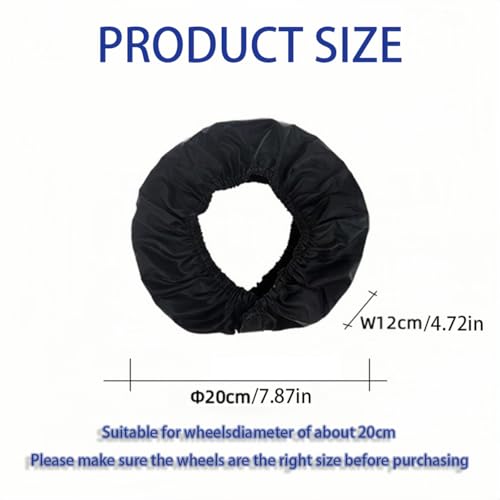Image of 2 Pcs Stroller Wheel Protectors Black Dustproof Stroller Wheelchair Tire Protectors for Child Kid Jogger Wheels Protection Covers (S, 7.87 inch Diameter) (Black)