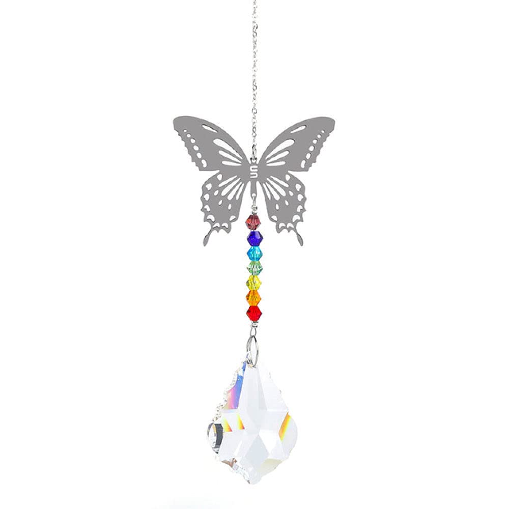 Wiszący kryształowy Suncatcher drzewo życia kamienne koraliki pryzmat wisiorek łańcuszek do rękodzieła wisząca ozdoba okienna dekoracja do przydomowego ogrodu, 12, jak pokazano