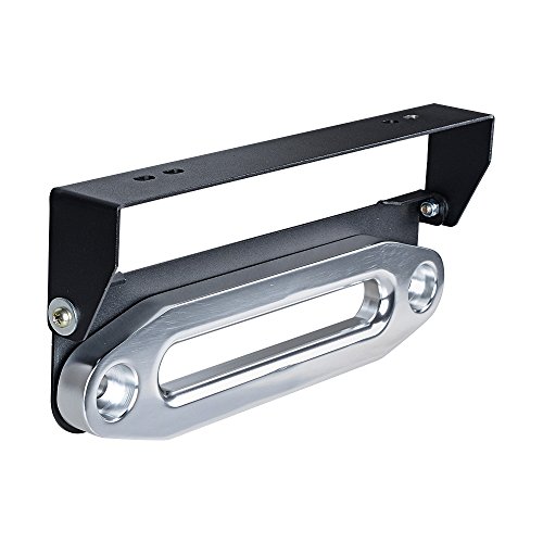 amopacorp 10 inch Chrome Aluminum Hawse Fairlead 8000-15000 LBs and 254mm Flip-Up Mounted License Plate Holder Kit