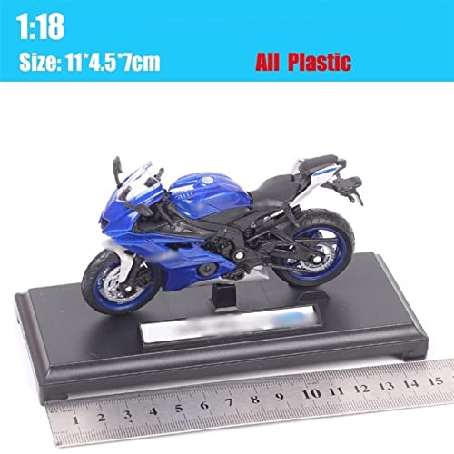 Modèle Moto Bleu pour Yamaha YZF R6 2020 Échelle 1/18 Véhicule Miniature Moulé sous Pression