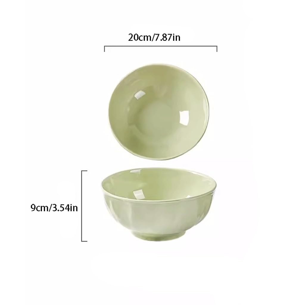 Tazón de Cereales Tazones de Sopa Hondos Tazón de sopa de cerámica grande estilo crema Tazón de pasta de 7 pulgadas Tazón de fideos instantáneos Tazón de sopa Apto for microondas y lavavajillas Tazón