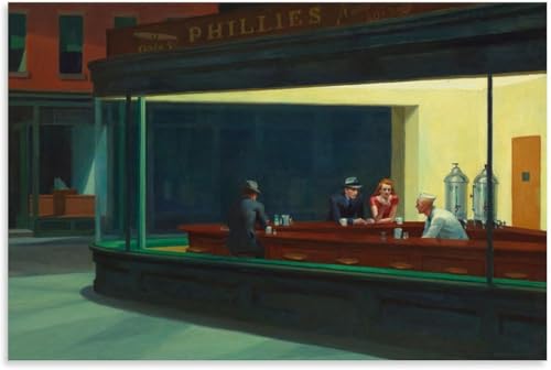 Edward Hopper Night Hawks tableau toile pour decorer un mur vide