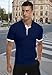 KUYIGO Men's Short Sleeve Polo Shirts Casual Slim Fit Basic Designed Cotton Shirt Medium Navy