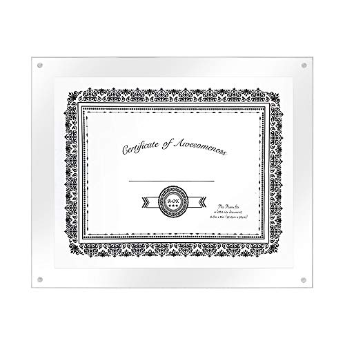 Isaac Jacobs 8.5X11 Wall-Mountable Clear Acrylic Picture Frame, Magnetic Photo Frame, Document Size, Made For Certificates And Diplomas, Gallery Display, Wall Space, Wall Décor, Art, Home Or Office #TOP5
