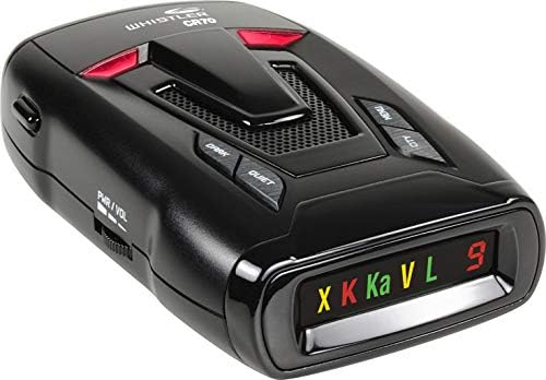 Whistler CR70 Laser Radar Detector: 360 Degree Protection and Voice Alerts - Black