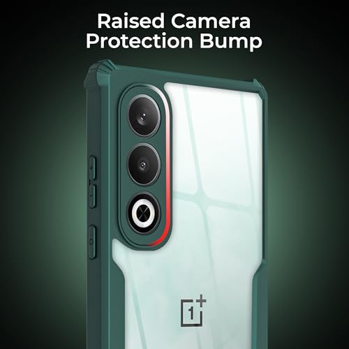 Image of A rtistque Transparent Back Cover Case Compatible with OnePlus Nord CE 4 | Acrylic Armor | Anti-Drop | Shockproof TPU Edge | OnePlus Nord CE 4 Back Cover - Green