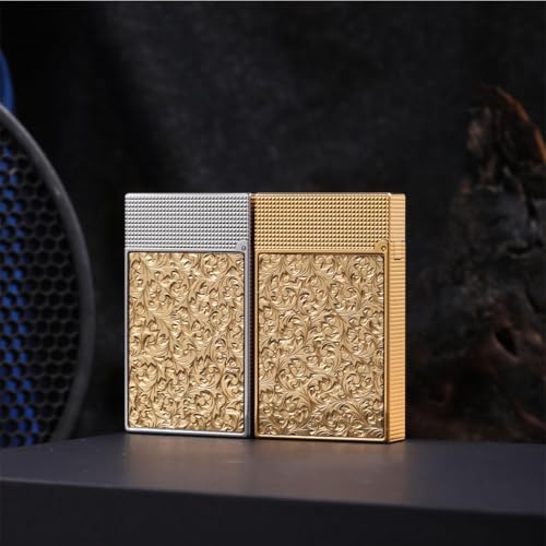 Encendedor con tapa abatible y relieve en latón miniatura 4