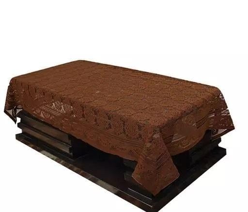 Circle Design Cotton Net 2 Seater Center Table Cover Center Table Cover-043-brown-image-15